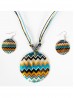 Fashion Zig Zag Print Necklace and Earrings Set Fashion Zig Zag Print Necklace and Earrings Set